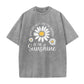 Vintage Gewassen Madeliefje Print Loose Fit T-Shirt voor Dames