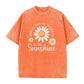 Vintage Gewassen Madeliefje Print Loose Fit T-Shirt voor Dames