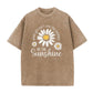 Vintage Gewassen Madeliefje Print Loose Fit T-Shirt voor Dames