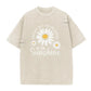 Vintage Gewassen Madeliefje Print Loose Fit T-Shirt voor Dames