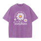 Vintage Gewassen Madeliefje Print Loose Fit T-Shirt voor Dames