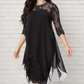 ⏳ FLASH SALE! ✨ Stijlvolle Lace Jurk | High-Low Zoom Toont Benen 🦵 | Perfect voor Dates/Feestjes | HALF PRICE 🎉