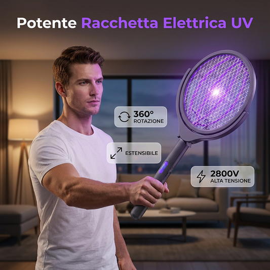 ⏳ FLASH SALE! ✨ 2-in-1 Insectenracket + UV-Val | Bereikt Plafonds & Hoge Hoeken 🦟 | Directe Uitschakeling | HALF PRICE 🎉