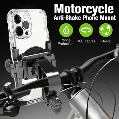 💥【LIMITED TIME 50% OFF】🔥 Motor Telefoonhouder | Vierhoekenvergrendeling Trillingsbestendig | 360° Rotatie | Siliconen Schokdemping | Gereedschapsloze Montage | Incl. Parapluhouder