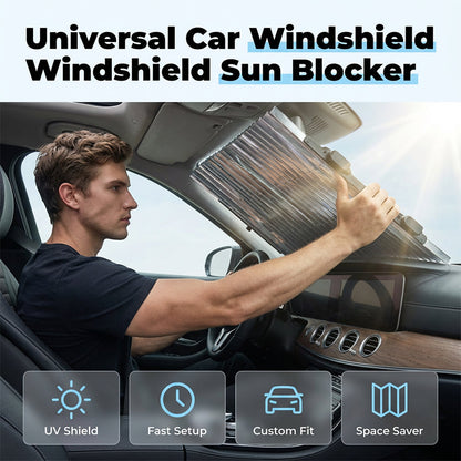 💥【LIMITED TIME 50% OFF】🔥 Uitklapbare Voorruit Zonnescherm | Op Maat Knippen voor Perfecte Pasvorm | Dubbel Vacuümsysteem | Aluminiumfolie Reflectie | Universeel voor Alle Voertuigen