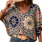 💥【LIMITED TIME 50% OFF】🔥 Mandala Print Batwing Mouwen Top | Digitale Druk Vervaagt Niet | Relaxte & Ademende Pasvorm | Kreukvrij & Strijkvrij | Meerdere Kleuren S-2XL