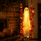 💥【LIMITED TIME 50% OFF】🔥 Hangende Spookschommel Halloween | LED-Verlichting met Afstandsbediening | Realistische Esdoornkrans | Weerbestendig | Eenvoudige Ophanging Zonder Boren | 1.2/1.5/1.8m Drie Maten