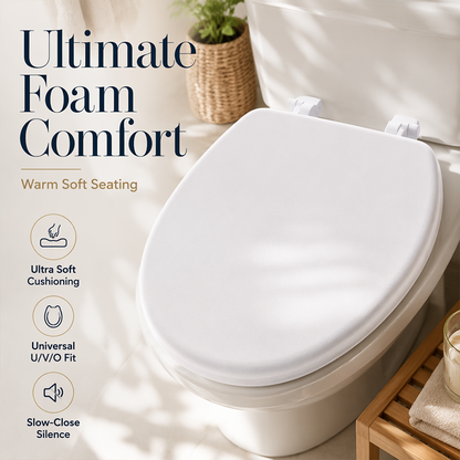 💥【LIMITED TIME 50% OFF】🔥 EVA Schuim Toiletbril Hoes | Hoogdicht Zacht & Warm | Past op U/V/O Potten | Softclose Stil | Waterdicht Makkelijk Schoon | Gereedschapsloze Installatie | Wit/Blauw/Rood
