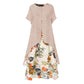 💥【LIMITED TIME 50% OFF】🔥 Tweedelig Ogende Bloemenjurk | Effen Top + Bloemenrok | Losse Relaxte Pasvorm | Asymmetrische Zoom | Maat M-5XL | Groen/Geel/Rood