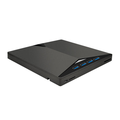 💥【LIMITED TIME 50% OFF】🔥 7-in-1 Externe DVD-Schrijver | USB 3.0 + Type-C Dubbele Interface | 4 USB Poorten + SD/TF Kaartlezer | Plug-and-Play, Geen Drivers | Geïntegreerde Kabelopslag | Leest & Brandt DVD/CD