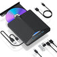 💥【LIMITED TIME 50% OFF】🔥 7-in-1 Externe DVD-Schrijver | USB 3.0 + Type-C Dubbele Interface | 4 USB Poorten + SD/TF Kaartlezer | Plug-and-Play, Geen Drivers | Geïntegreerde Kabelopslag | Leest & Brandt DVD/CD