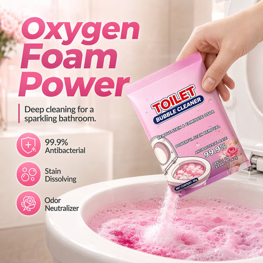 💥【50% OFF】🔥 Actief Zuurstof Toiletreinigingspoeder | Schuim Lost Vlekken & Kalk Op | Rozengeur, Verwijdert Geurtjes | Neutraal, Beschermt Glans | Voor Afvoer/Wastafel/Tegels | 50g | Toilet Reinigingsheld 🚽