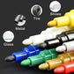 💥【50% OFF】🔥 12 Kleuren Bandenmarkers | Water- & Weerbestendig | Sneldrogend, Geen Vlekken | Voor Banden/Metaal/Kunststof/Hout/Glas/Papier | 2,8mm Punt | Voor Auto/Motor/Fiets 🚗