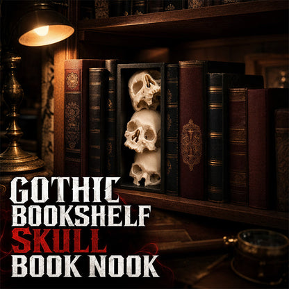 💥【50% OFF】🔥 3D-geprinte Schedel Boekensteun | Gotisch Interieur Decor | Drie Gestapelde Schedels | Duurzaam PET Materiaal | Houdt Boeken Rechtop | Zwart, Universeel | Voor Kantoor/Woonkamer/Bibliotheek 📚