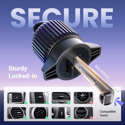 💥【50% OFF】🔥 Autotelefoonhouder Magneet | 20 N52 Magneten, Super Stabiliteit | Ventilatieklem Spiraalhaak + Driehoek | 360° Draaibaar | Signaalvriendelijk | Incl. Magnetische Plaat | Zwart PC+ABS | 69,4g Lichtgewicht 🧲