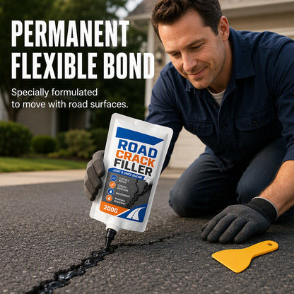 💥【50% OFF】🔥 Professionele Asfalt/Beton Scheurvuller | Flexibele Formule Rekt & Krimpt Mee | Voorkomt Water & Onkruid | Incl. Precisieschraper | 200g | Permanente Reparatie | Voor Oprit/Trottoir/Tuin 🛣️