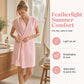 【50% OFF】🔥 Dames Sneldrogende Badjas | Lichtgewicht & Ademend, Voor de Zomer | Hoog Absorptievermogen, Snel Droog | Zachte Katoenmix, Huidvriendelijk |4 Kleuren (Roze/Lichtpaars/Lichtblauw/Beige) | Voor Na Het Douchen/SPA/Thuis 🛁)