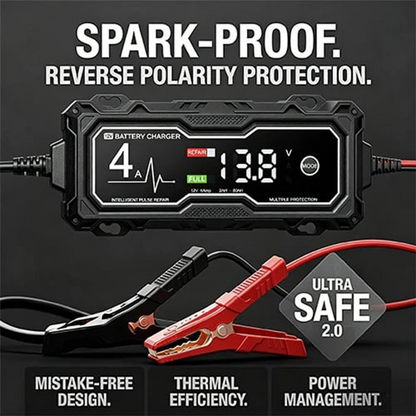 💥【50% OFF】🔥 Slimme Acculader & Onderhouder | 12V 4A 55W | Voltmeter + Pulsreparatie | 40% Kleiner, 30% Meer Vermogen | 24/7 Onderhoudsmodus | Achtvoudige Veiligheid | Voor Loodzuuraccu's | Compact, Past in Kofferbak 🚗