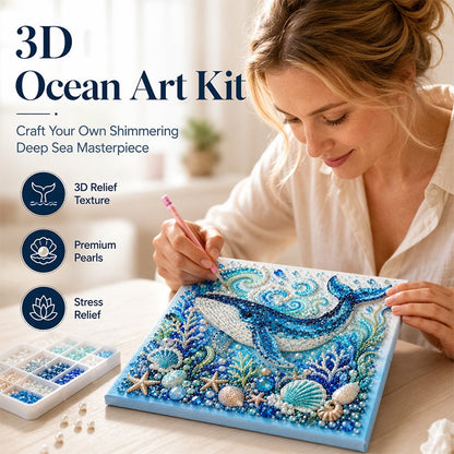 💥 Met 50% korting! 🔥 DIY-kunstparel schilderpakket – oceaan thema, 8 ontwerpen, 3D-textuur, premium zelfklevend canvas, mindfulness, ideaal cadeau 🐚