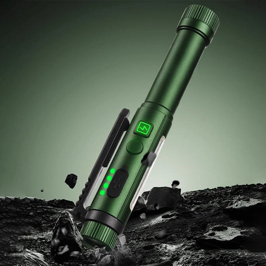 ⏳ Flitsaanbieding! ✨ Hands-free werken met sterke magneten – bevestig aan metaal, zak of tas. Kies uit wit licht (3 niveaus), stroboscoop, rood licht, rood/groen knipperen. Valbestendig 🎉