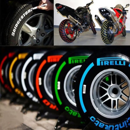 💥 Met 50% korting! 🔥 Waterbestendige bandenverfpen – 12 kleuren, 6-12 maanden houdbaar, geurloos, niet-giftig, eenvoudig aan te brengen, perfect voor krassen en custom ontwerpen 🚗