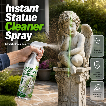 💥 Met 50% korting! 🔥 Instant statue cleaner spray – 120 ml, verwijdert stof/vuil/vlekken van steen en kunststof, zacht voor oppervlakken, incl. microvezeldoekje, 3 jaar houdbaar, ideaal voor tuinbeelden en ornamenten 🗿